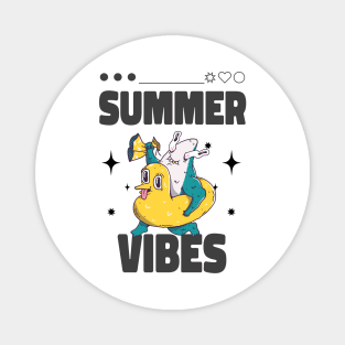 Summer Vibes Shark Using A Life Buoy Magnet